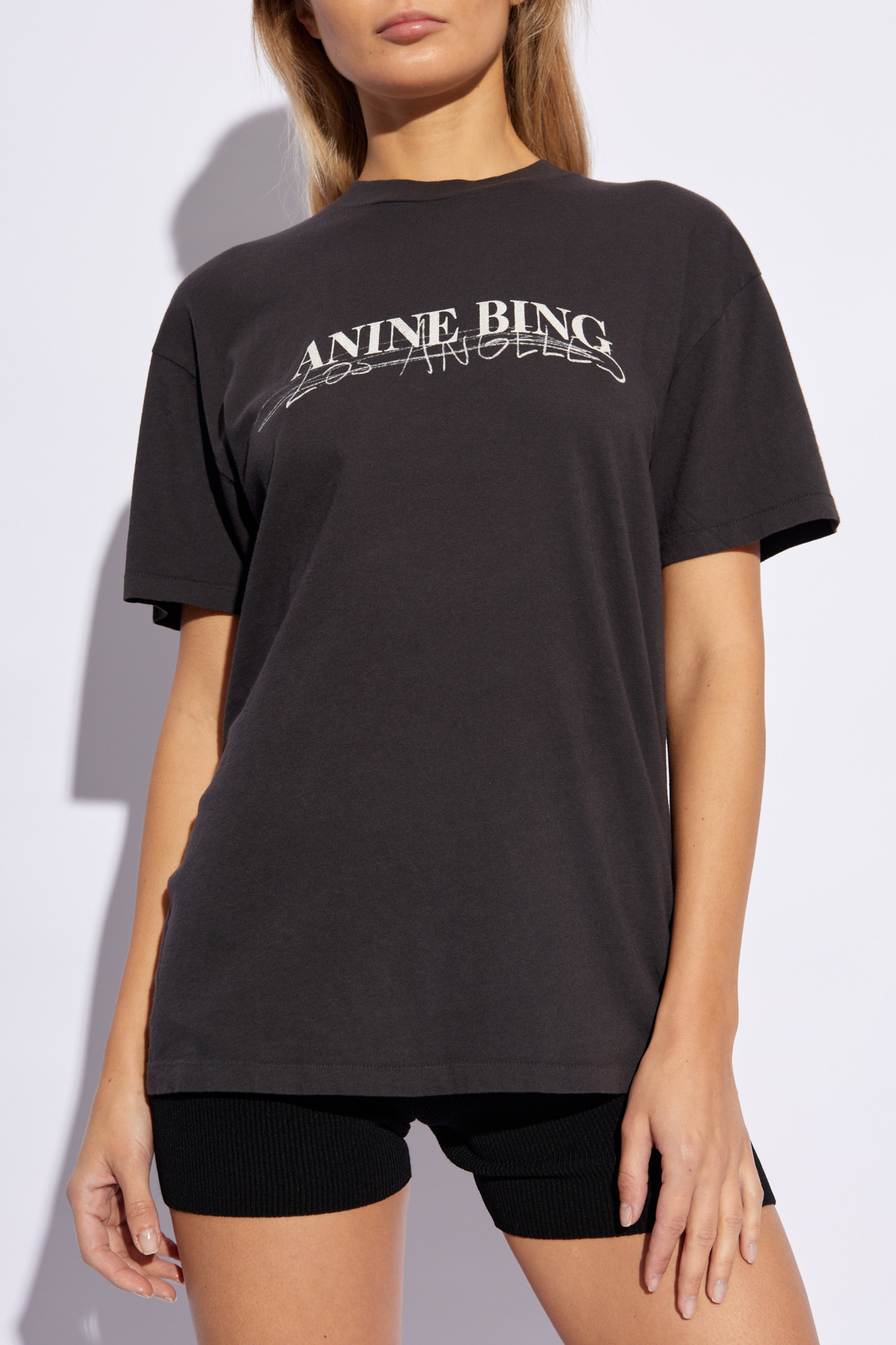 Black T-shirt with 'Walker' logo Anine Bing - Vitkac GB